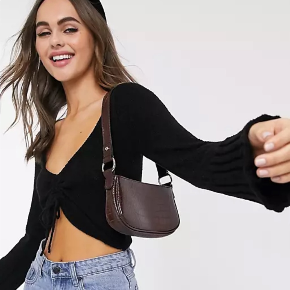 ASOS Black Knit Crop Top